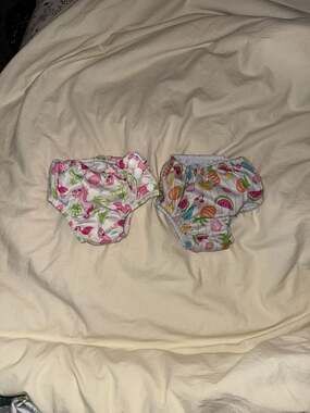 i play. Baby Reusable Swim Diapers Set of 2 Flamingo & Fruit Prints Size 6 Month